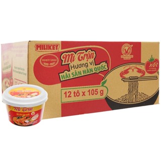 Thùng 12 tô Mì Tô Trộn Hải Sản Hàn Quốc/Spaghetti/Phô Mai MILIKET