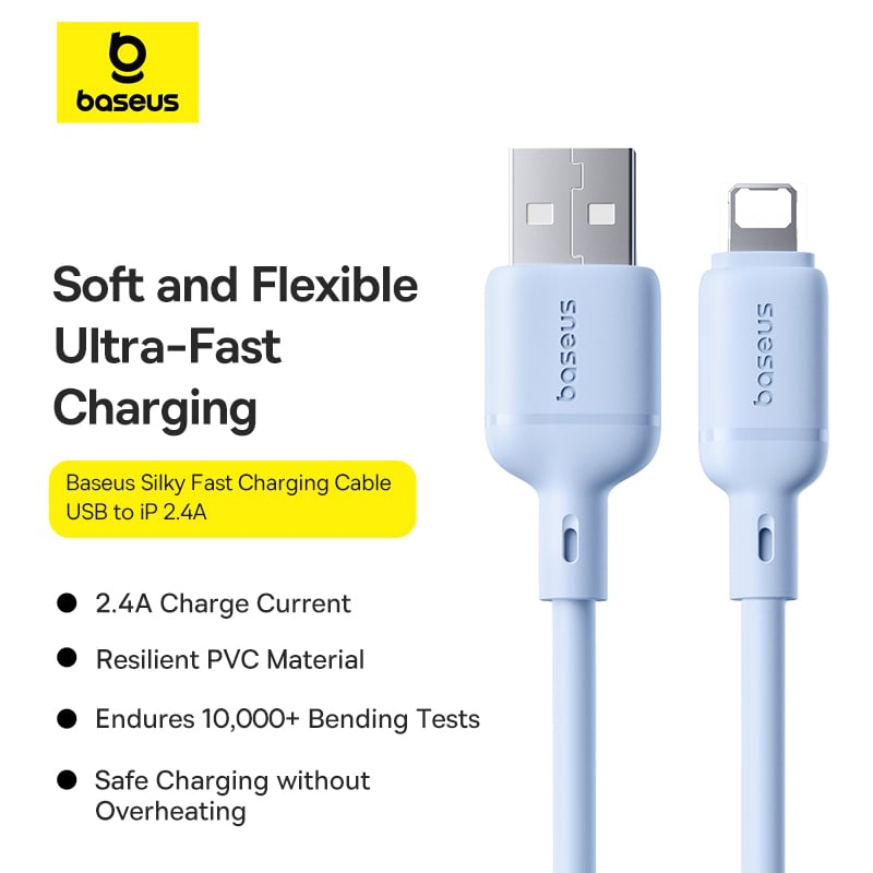 Cáp Sạc Nhanh Baseus Silky Series USB to IP 2.4A (480Mbps)