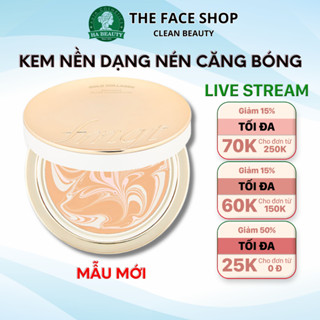 Kem nền trang điểm dạng nén The Face Shop chống nắng fmgt Gold Collagen Ampoule Glow Foundation 15g SPF50+PA+++