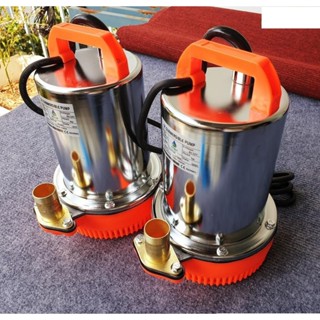 Bơm tỏm thả bơm chìm vỏ nhựa ắc quy, bơm thoát nước xả - Máy Bơm chìm inox dùng điện DC 12V 24V công suất 180W