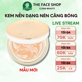 Kem nền trang điểm dạng nén chống nắng The Face Shop fmgt Gold Collagen Ampoule Glow Foundation 10g SPF50+PA+++
