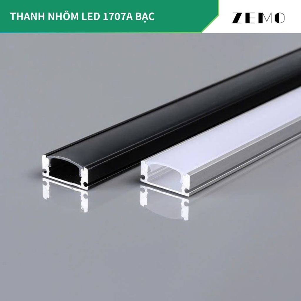 Thanh nhôm LED 1707A Màu Bạc 3m (gửi hàng thanh 1m) (Cần gửi thanh 3m lh shop)