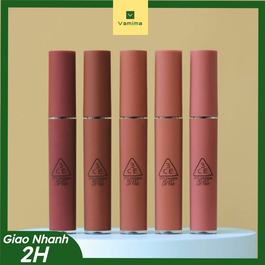 Son Kem Lì 3CE Velvet Lip Tint Bitter Hour - Definition - Walk N Talk - Cashmere Nude - Like Gentle 