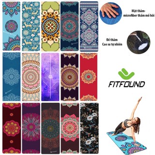 Thảm Cao Su Microfiber Siêu Mỏng 1,5mm In Hoa Bản  Du Lịch Tập Yoga Chống Trượt  Gấp Gọn Như Khăn Trải Thảm