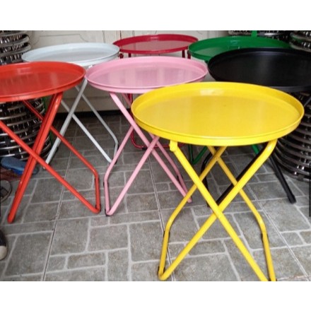 BÀN XẾP SẮT TRÒN TRÀ CHANH