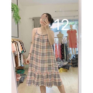 Váy Lanh Bầu - 2 dây - chất lanh lụa mềm nhẹ mát - VH01