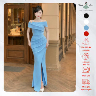  Đầm Dạ Hội Trẻ Trung Trễ Vai Xẻ Tà Đầm Dự Tiệc Bigsize Thiết Kế Trung Niên Sang Trọng Mã Dạ Hội M43 