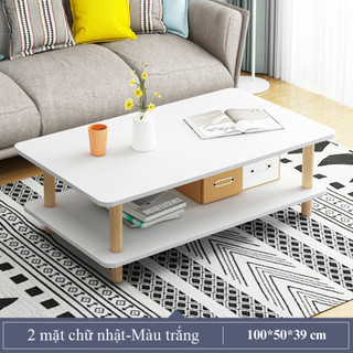  Bàn trà bàn sofa đơn giản 2 mặt kiểu dáng hiện đại phong cách Bắc Âu chân gỗ tự nhiên chắc chắn lắp ráp dễ dàng 