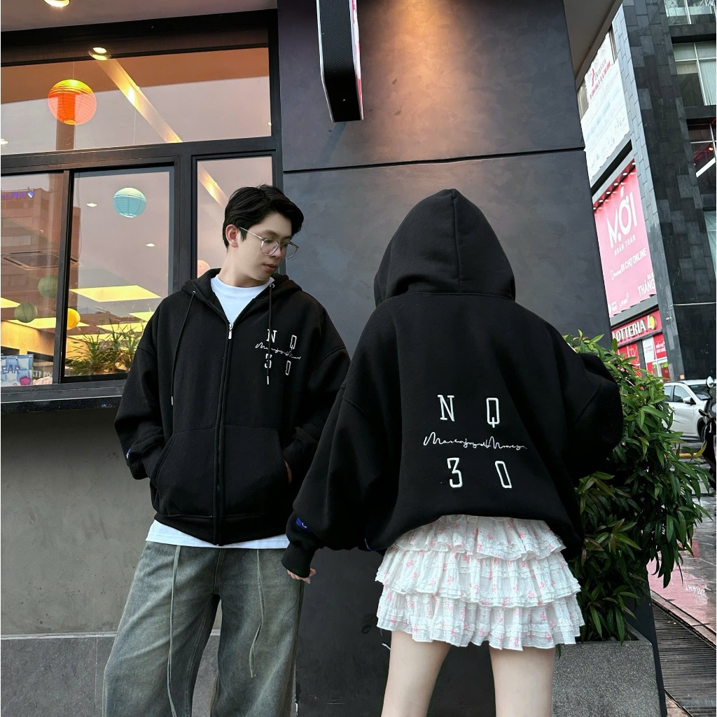 Áo Khoác Nỉ Hoodie Zip COTTON Thêu Nổi NQ30 SQUARE Chống Nắng Tốt Form Rộng Nam Nữ Unisex (Không xù lông) | BigBuy360 - bigbuy360.vn
