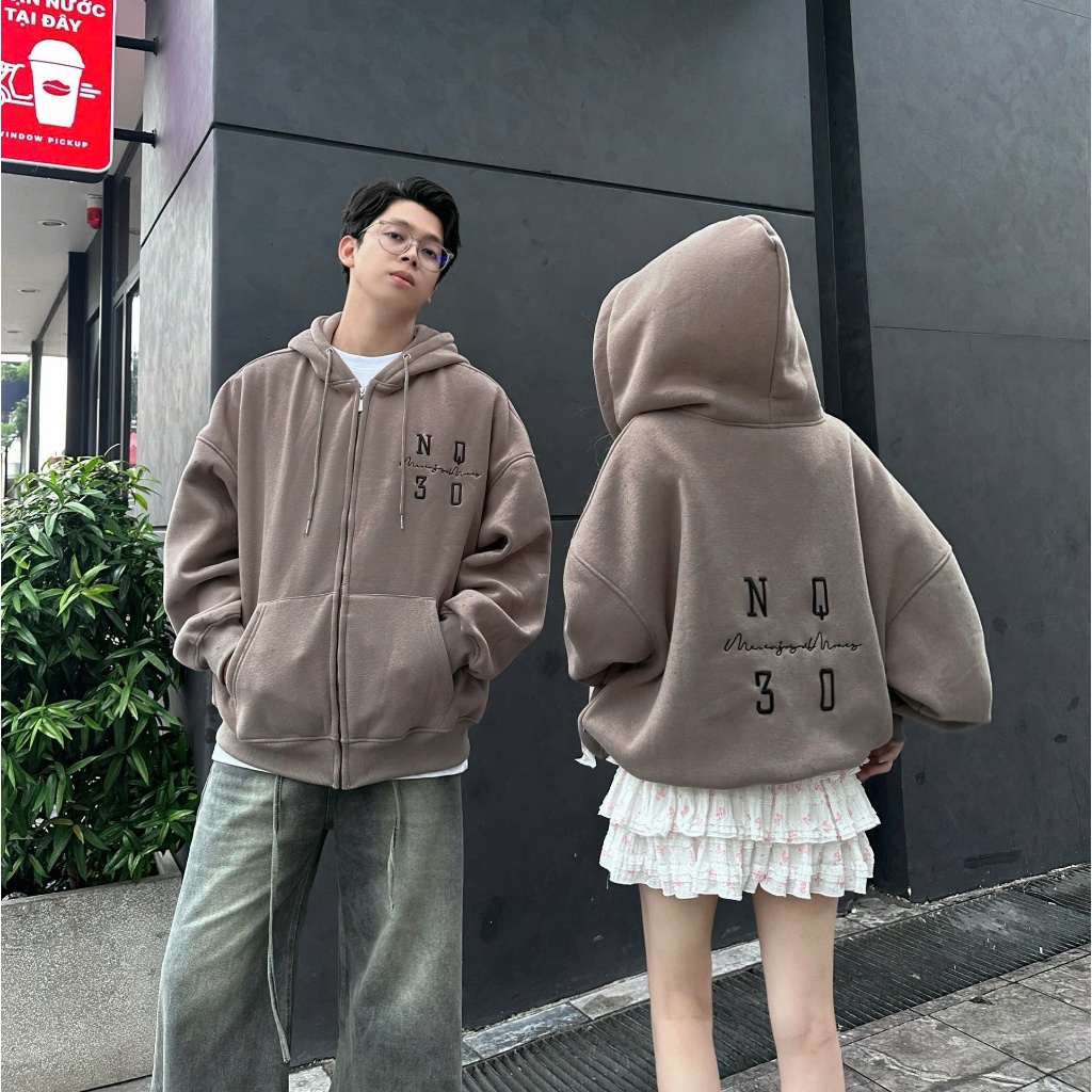 Áo Khoác Nỉ Hoodie Zip COTTON Thêu Nổi NQ30 SQUARE Chống Nắng Tốt Form Rộng Nam Nữ Unisex (Không xù lông) | BigBuy360 - bigbuy360.vn