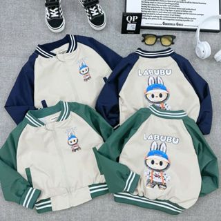  Áo khoác gió bomber Labubu hai lớp mùa thu đông cho bé trai từ 10 đến 24 kg - SUN KID'S 