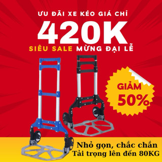 Xe đẩy hàng, xe kéo hàng, gấp gọn mini đa năng chở hàng 85kg 2 bánh, xe kéo hàng giá rẻ H2Home
