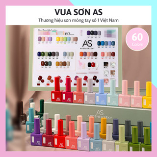 Sơn móng tay gel AS mẫu mới CHAI VUÔNG tone màu xanh đỏ tím vàng hồng cam thạch VUA SƠN AS chai 15ml