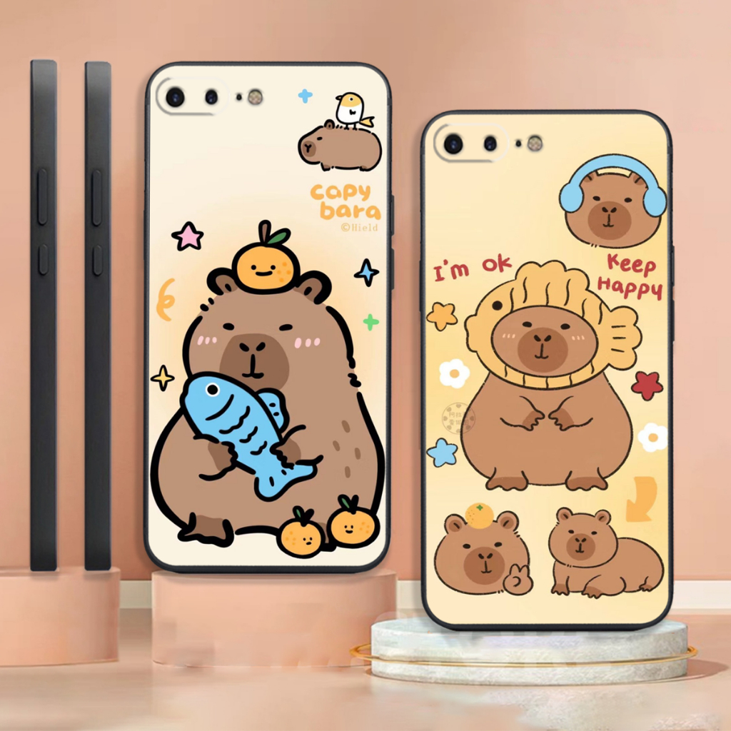 Ốp lưng Iphone 7 PLUS- IPHONE 7S PLUS- IPHONE 8 PLUS in hình capybara hot trend cute bảo vệ camera