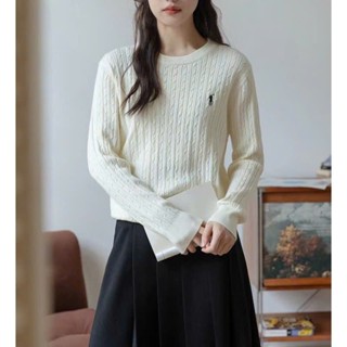 Áo Len Thừng Dệt Kim, Áo Sweater Len Vặn Xoắn, Áo Len Dệt Kim Cổ Tròn Tay Dài Màu Trơn Loại 1