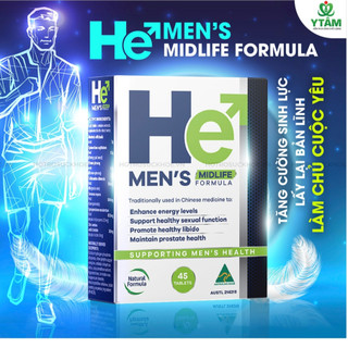 Viên uống hỗ trợ nam giới He Men' Midlife Formula, hỗ trợ chức năng sinh lí, duy trì sức khỏe tuyến tiền liệt.