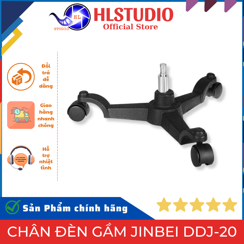 Chân Đèn Gầm Jinbei DDJ-20 HL Studio - Thiết Kế Gập Gọn, Trục 16mm, Tải Trọng 10kg HL Studio
