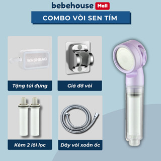 Bộ Vòi Sen Tắm Lọc Nước Tăng Áp BT047 BEBEHOUSE (Tặng Kèm Túi Đựng)