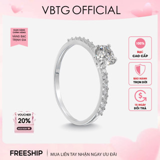 Nhẫn bạc nữ VBTG Nhẫn nữ đính đá đơn giản cá tính - Nhẫn bạc ta cao cấp VBTG8338