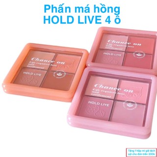  Bảng phấn má hồng HOLD LIVE 4 ô Chance On tone lì lên màu tự nhiên bám tốt 