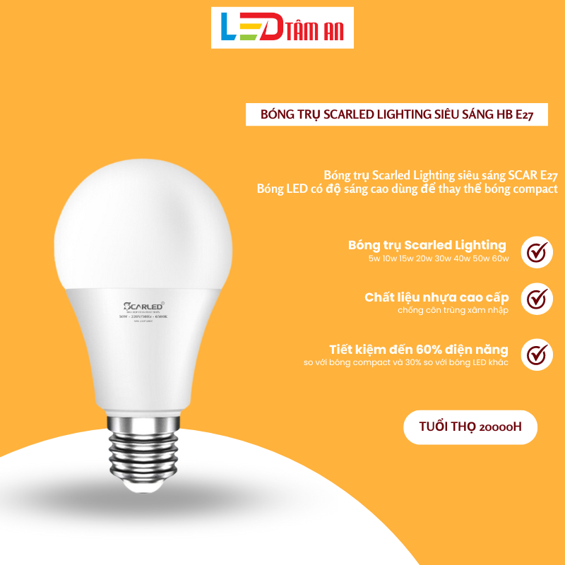 Bóng đèn led tròn kín nước 3w
