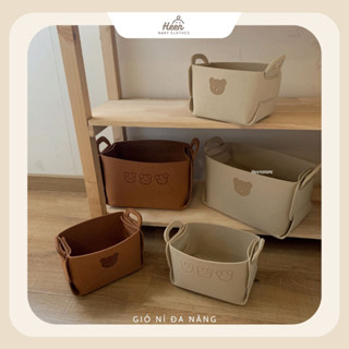 [Có sẵn] Giỏ nỉ đựng đồ đa năng, đựng áo quần, mỹ phẩm, đồ chơi trang trí gấp gọn tiện lợi [Hàng loại 1]