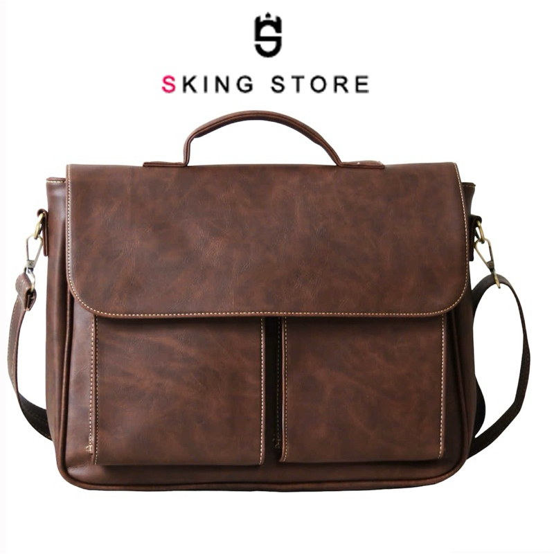 Cặp xách công sở văn phòng laptop 15 inch da cao cấp có video