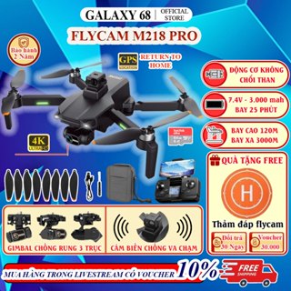 Flycam cao cấp Drone mini M218 định vị GPS Camera 4K HD Gimbal chống rung 3 trục Pin 7.4v 3000mAh