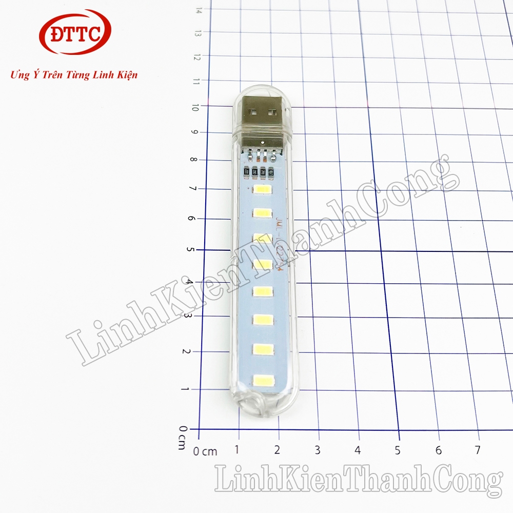 Bộ 2 Chiếc Đèn LED USB 8 Bóng Sáng Trắng