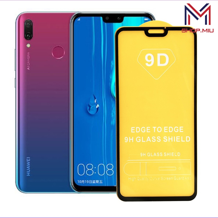 Kính cường lực 9D Huawei Y9 2019 full màn tặng giấy lau kính
