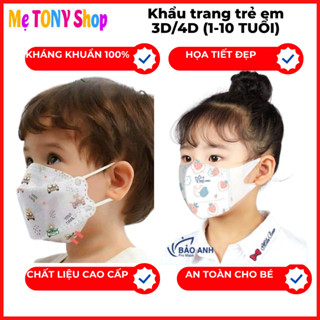   Bao Ưng Khẩu Trang Y Tế 4D -KF94 Cho Trẻ Em từ 1-10 tuổi  Thoải Mái-Ôm Khít  