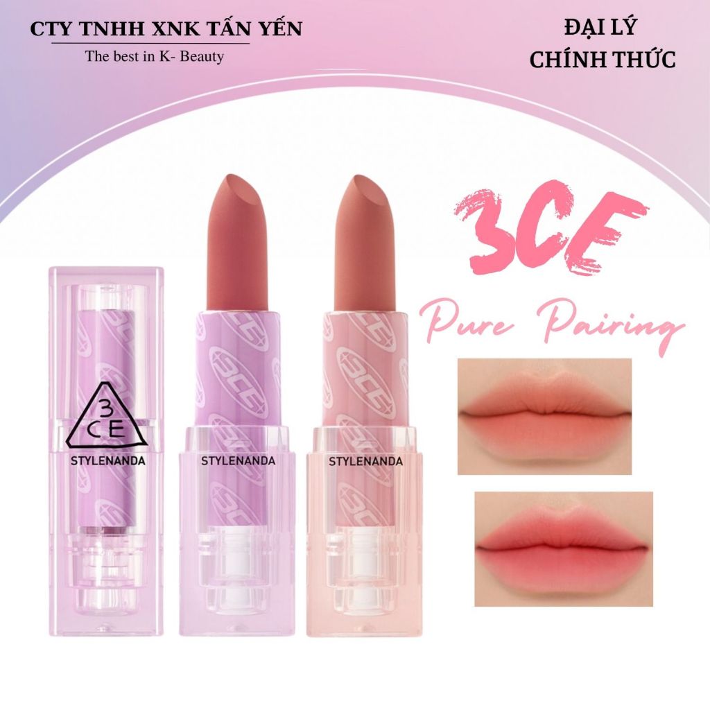 Son Thỏi 3CE Soft Matte Lipstick 3.5g (Fluffy Love - Better Mood)