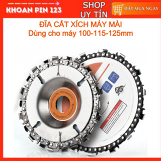Đĩa cưa xích, lưỡi cưa xích cắt gỗ, phay phá gỗ đa năng gắn máy mài 4 inch, 5 inch
