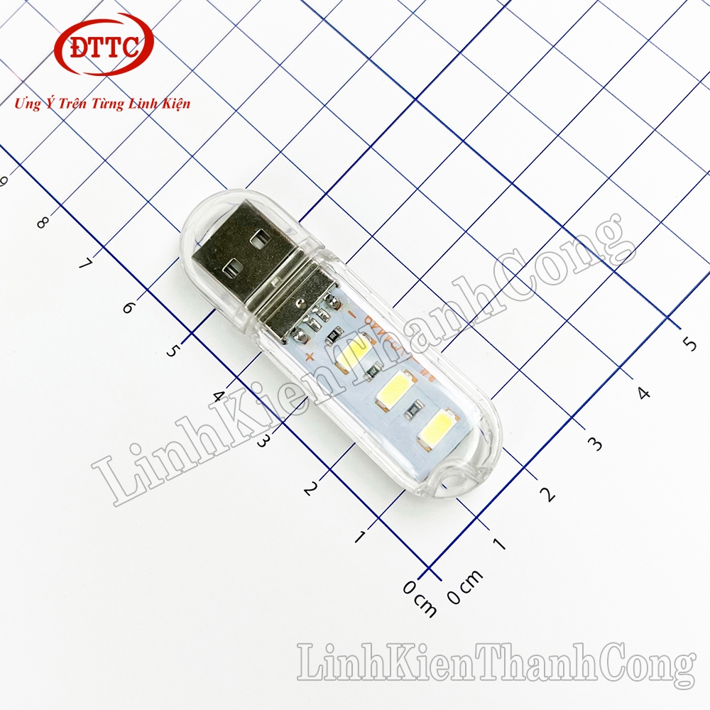 Bộ 3 Chiếc Đèn LED USB 3 Bóng Sáng Trắng