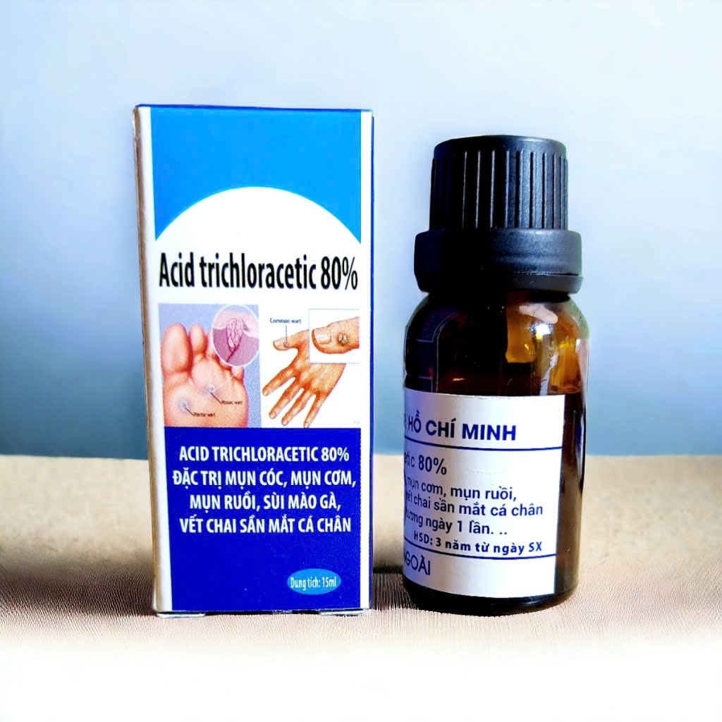 Aicd Trichloracetic - TCA 80% Viện Da Liễu HCM Chấm Mụn Cơm, Mụn Cóc, Mắt Cá Chân, Chai Sần, Mụn Thit, Sùi Mào Gà