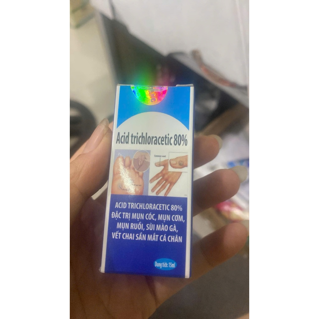 Aicd Trichloracetic - TCA 80% Viện Da Liễu HCM Chấm Mụn Cơm, Mụn Cóc, Mắt Cá Chân, Chai Sần, Mụn Thit, Sùi Mào Gà