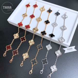  Vòng tay bản cao cấp Van cỏ 4 lá mạ vàng  bạch kim siêu sắc nét bản 1.5 cm phụ kiện thời trang TAHA Accessories 