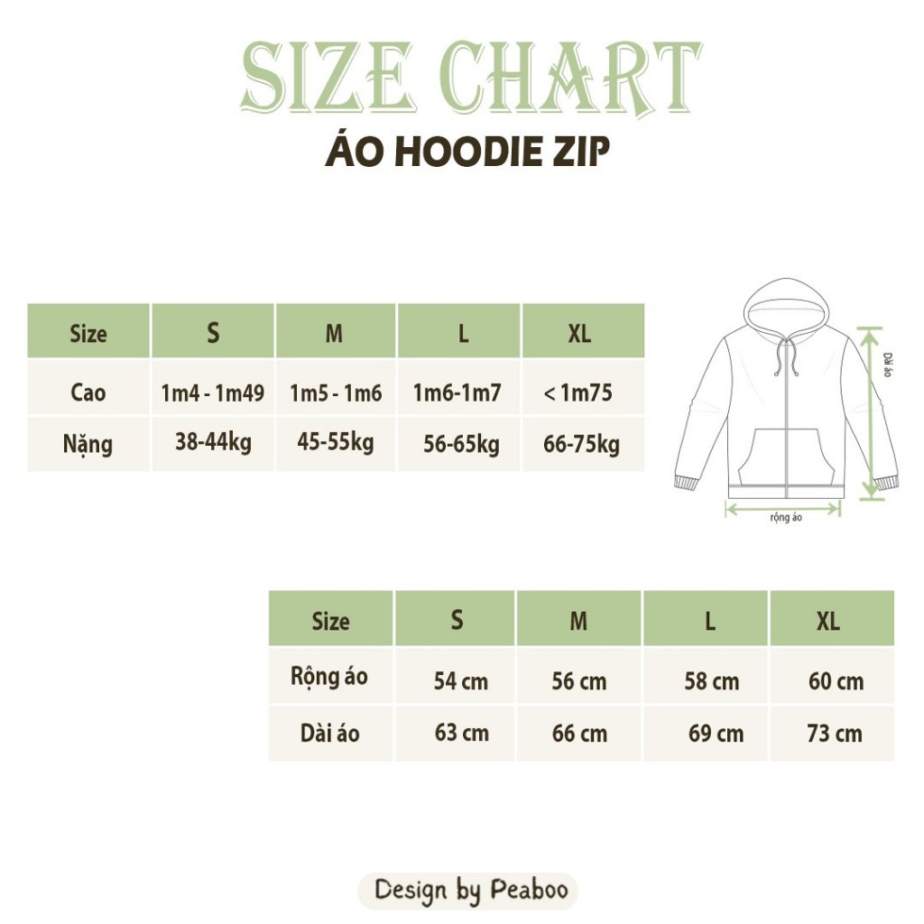 Áo Hoodie Zip THÊU, Áo Khoá Nam Nữ Unisex By PEABOO Mã Basic Chất Nỉ Bông Form Rộng Mũ 2 Lớp | BigBuy360 - bigbuy360.vn