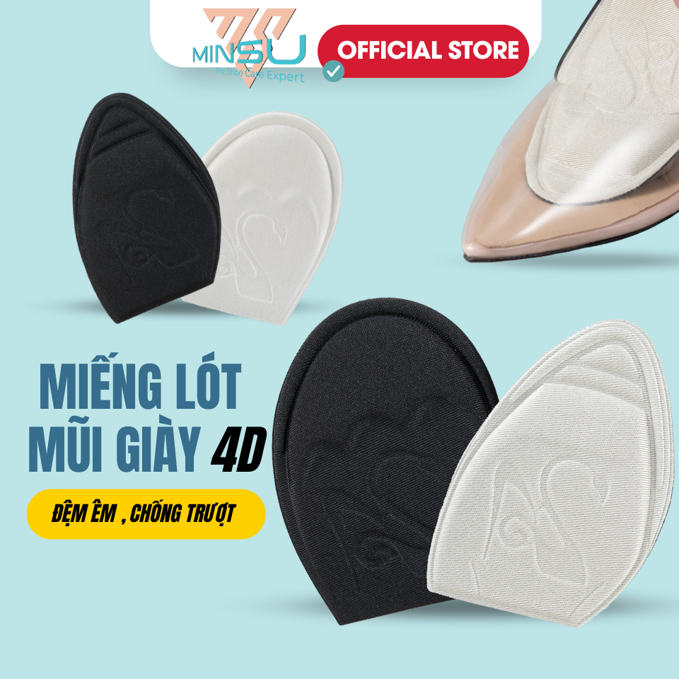 Miếng Lót Mũi Giày Cao Gót, Thể Thao Nữ 4D MINSU M5506 Đệm êm, thấm hút mồ hôi, chống đau ngón chân, giảm bị Rộng