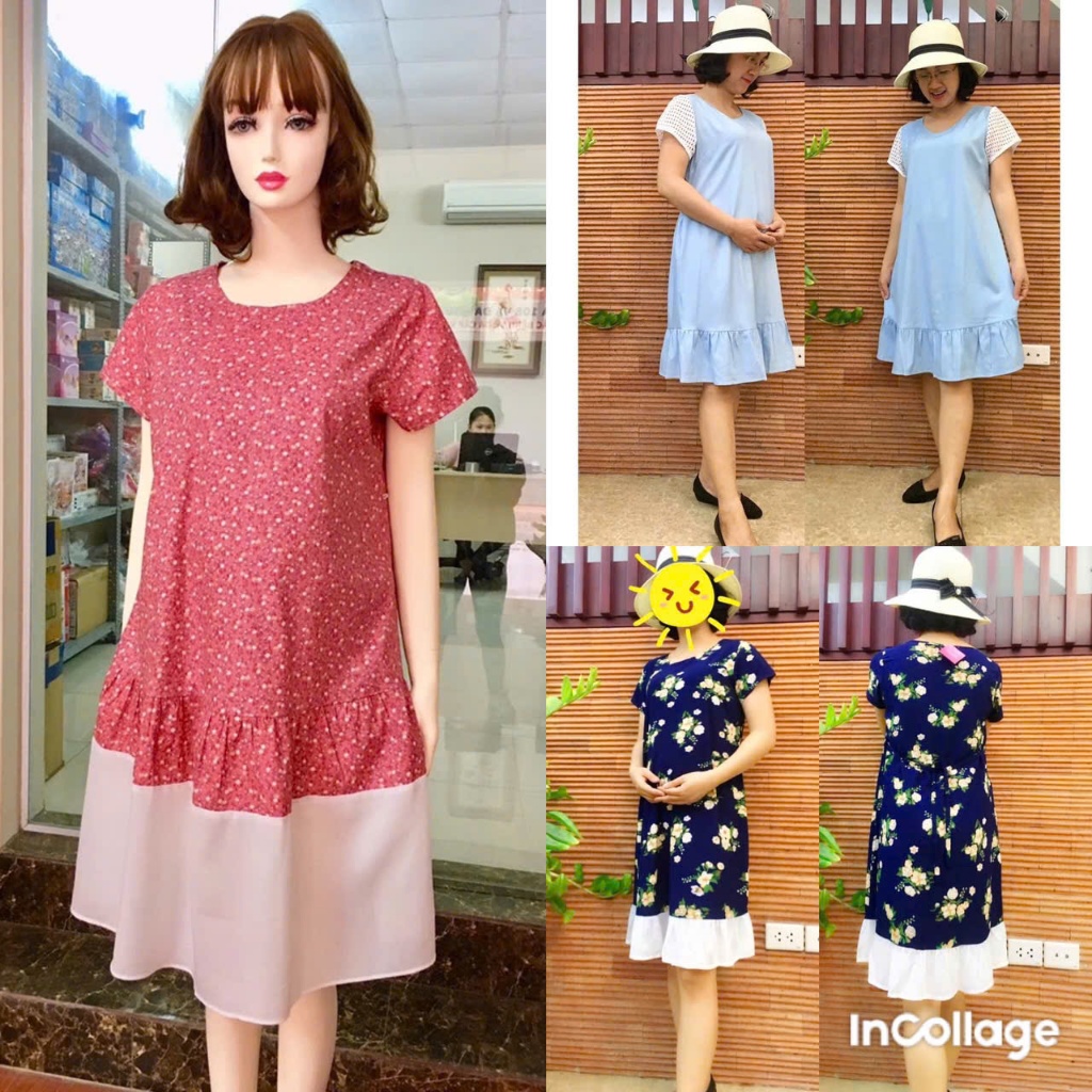 THANH LÝ Thời Trang Váy Bầu Bầu May Theo Thiết Kế Free Size GIAO NGẪU NHIÊN