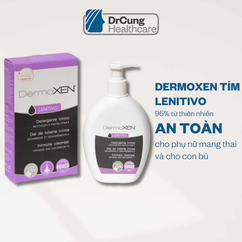 Bác Sĩ Cung Dung Dịch Vệ Sinh Dermoxen Tím - Vệ Sinh Vùng Kín, Phòng Nấm Ngứa, Khô Rát (200Ml) [Chính Hãng]