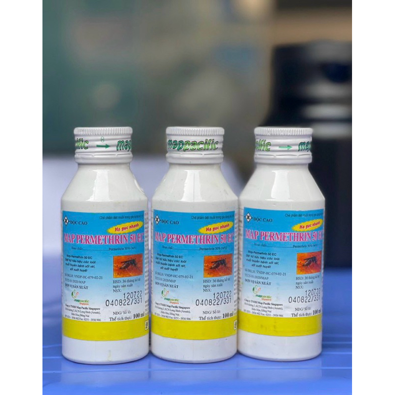 THUỐC DIỆT MUỖI, CÔN TRÙNG MAP PERMETHRIN 50EC CHAI 100ML