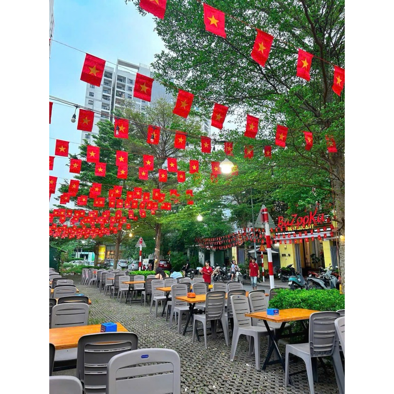 Cờ dây in 2 mặt 1 mặt Cờ Tổ Quốc kỳ Cờ Đảng lá cờ đỏ sao vàng trang trí ngày lễ Tết trường học quán cafe ngoài trời