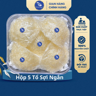  Hộp 5 Tổ Yến Tinh Chế Xơ Mướp Sợi Ngắn Yến Sào Khánh Hòa Dewis Nest Sạch Lông 100% Nguyên Chất-Hộp Quà Tặng Sang Trọng 