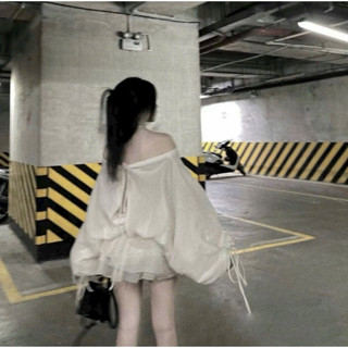 SALE | Set Đầm Voan Tay Cánh Dơi Rộng Rút Dây Hở Lưng Kèm Quần