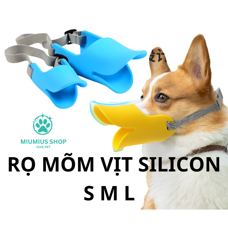 (Rọ mõm) Hình vịt cho chó 3 size silicon