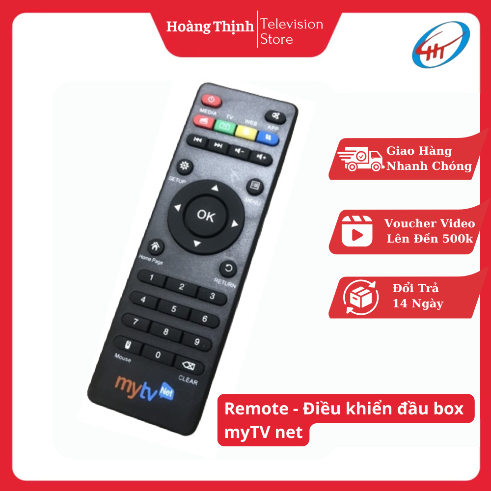 (Tặng kèm quà) Remote - Điều khiển đầu box myTV net 4 nút màu