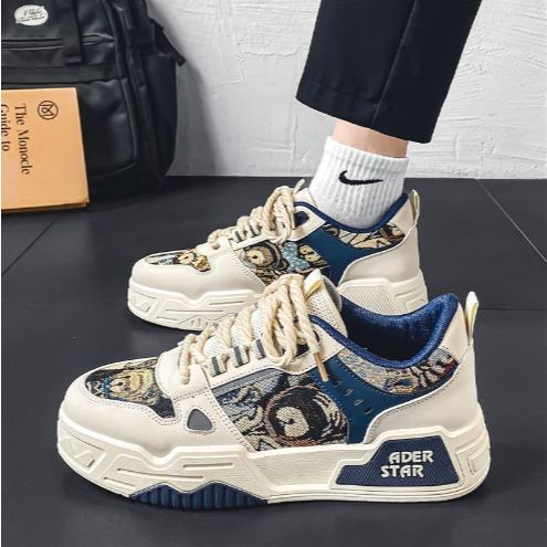 <VIDEO THẬT> (v2 nam)   Giày Nam THiết Kế Phong Cách Hàn Quốc Hoạ Tiết Bắt Mắt Sang Chất Liệu Cao cấp