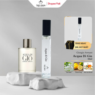 Tinh dầu nước hoa Nam Acqua Di Gio Trắng 10ml chính hãng Très Bien hương tươi mát, nam tính, tinh tế