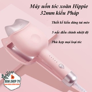 Máy Uốn Tóc Xoăn Hippie 32mm Gợn Sóng 5 Nấc Điều Chỉnh Nhiệt Độ, Máy Tạo Kiểu Tóc Làm Xoăn Sóng Nước